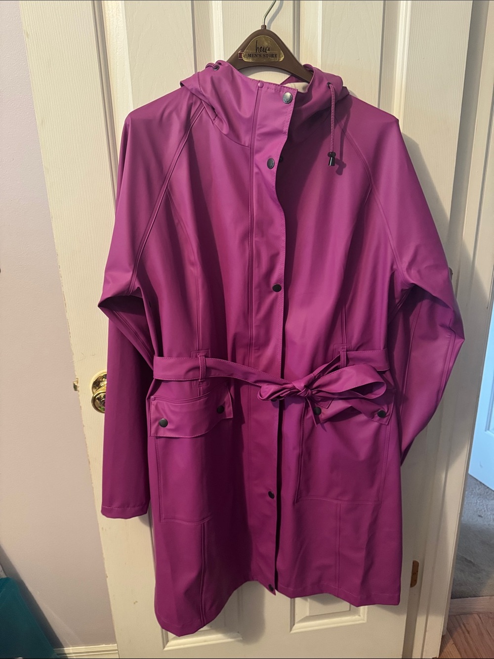 Ilse Jacobsen Magenta Hooded Raincoat
